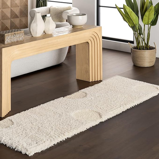 nuLOOM Gloria Abstract Shag Runner Rug, 2' 8" x 8', Beige