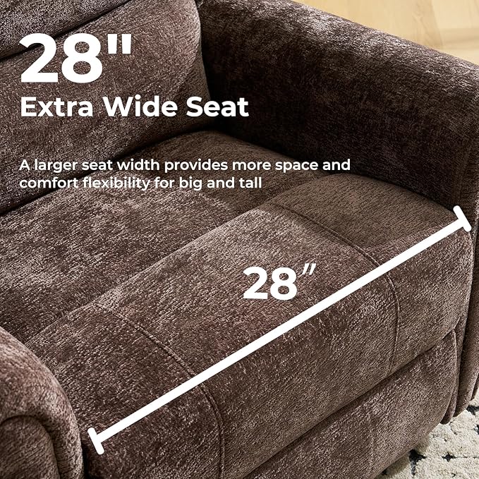 Power Lift Recliner Chair for Elderly with Adjustable Headrest, Lay Flat Lift Chair with Dual Heating and Massage, Electric Lift Recliner for Big and Tall, Extended Footrest, Coffee