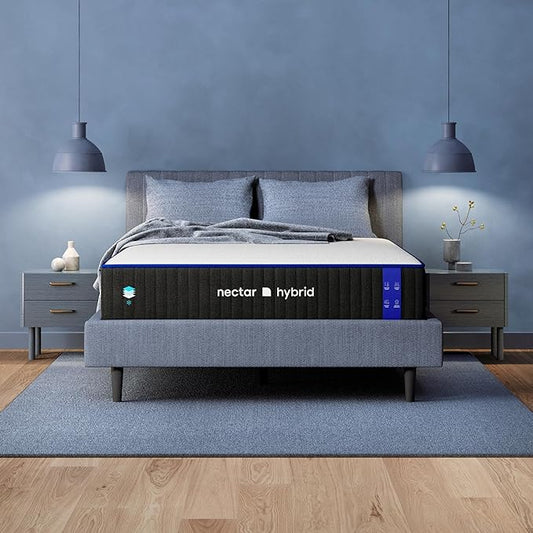 Nectar Hybrid Twin Mattress 12 Inch - Medium Firm Gel Memory Foam - Steel Springs - Cooling Technology - 365-Night Trial - Forever Warranty