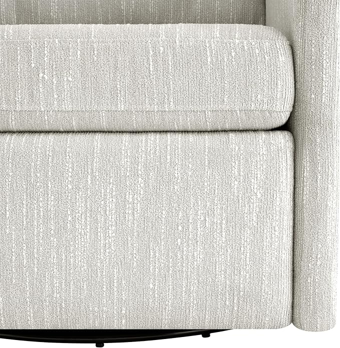 CHITA Swivel Accent Chair with Electric Footrests, FSC Certified Upholstered Living Room Sofa Chair with Power Motor, USB and Type-C Ports, Snow