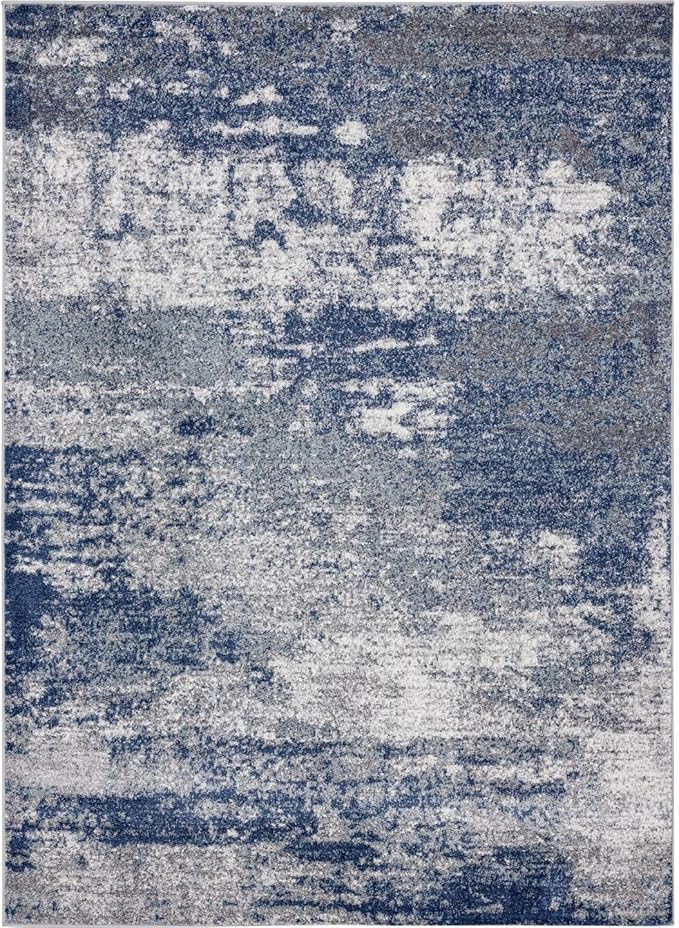 LUXE WEAVERS Hampstead Collection 941 Dark Blue 5x7 Modern Area Rug