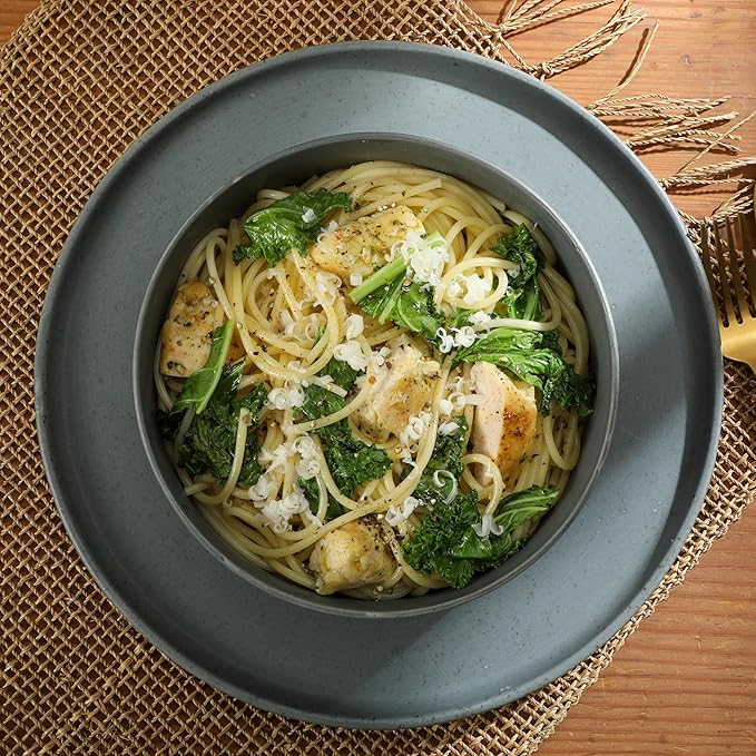 Gibson Elite Tatum Premium Porcelain Matte Reactive Glaze 16-Piece (Service for 4) Plates and Bolws Stackable Dishes Ceramic Dinnerware - Blue