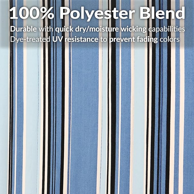 Sunnydaze Double Quilted Fabric Hammock with Universal Steel Stand - 450-Pound Capacity - Black Stand - Misty Beach