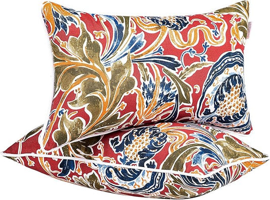 Outdoor Throw Pillows - Decorative Pillows with Insert Included Set of 2 Outdoor Pillows for Patio Furniture 12x20 Inch