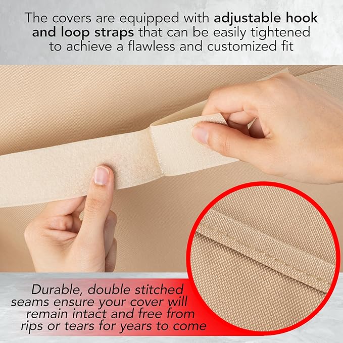 GrillTough Heavy Duty BBQ Grill Cover for Outdoor Grill, 64 Inch – Waterproof, Weather Resistant, UV & Fade Resistant with Adjustable Straps – Gas Grill Cover for Weber, Genesis, Charbroil, etc. Tan