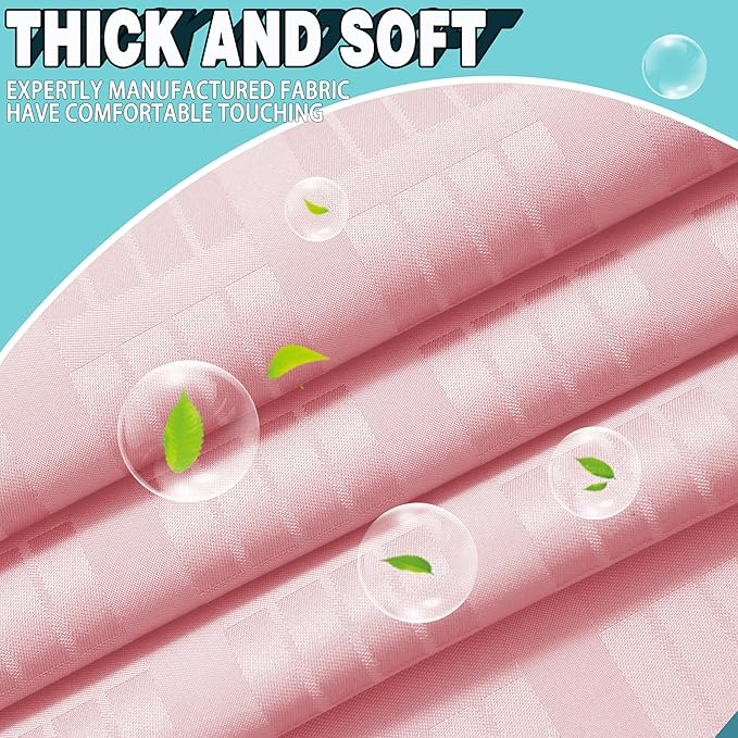 Conbo Mio Stall No Hook Shower Curtain with Snap in Liner Set, Hotel Luxury Pink Shower Curtains for Bathroom with See Through Top Window, Waterproof, Washable 36W x 74H