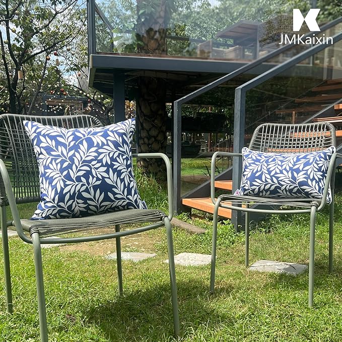 Outdoor Pillows, Pack of 2 Waterproof Decorative Throw Pillows with Inserts, 18”x18” Square Pillows for Bed, Couch, Sofa and Patio Furniture