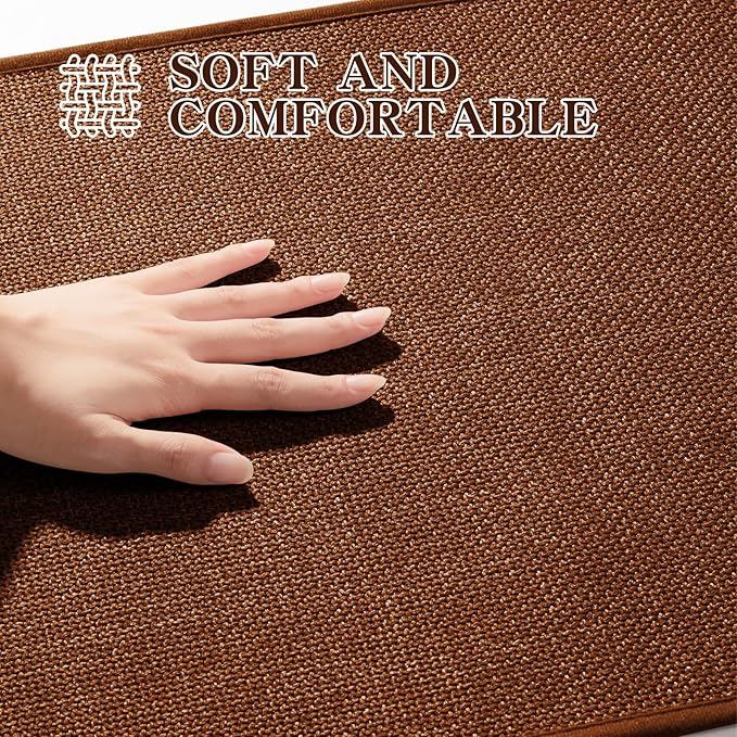 chakme Bathroom Rugs Mat 47x17, Ultra Thin Bath Rug Non Slip Runner Quick Dry Absorbent Bath Mat for Bathroom, (Rust, 47"x17")