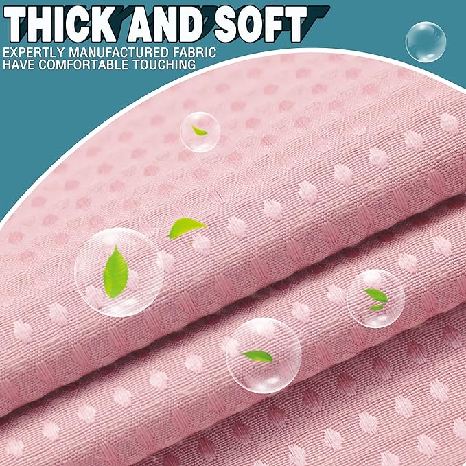 Extra Long No Hook Waffle Weave Shower Curtain with Snap in Liner Set, Hotel Luxury Pink Shower Curtains for Bathroom with See Through Top Window, Waterproof, Washable 71W x 84H