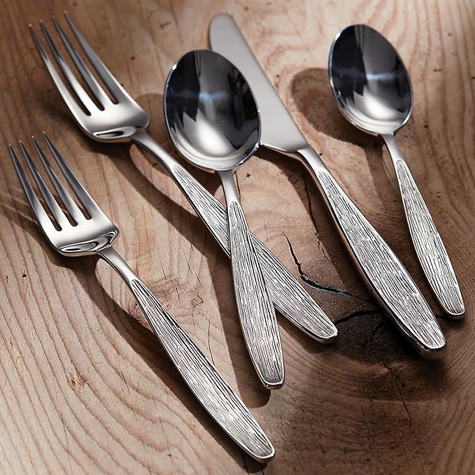 Lenox Emerick 65-Piece Flatware Set, 9.70 LB, Metallic