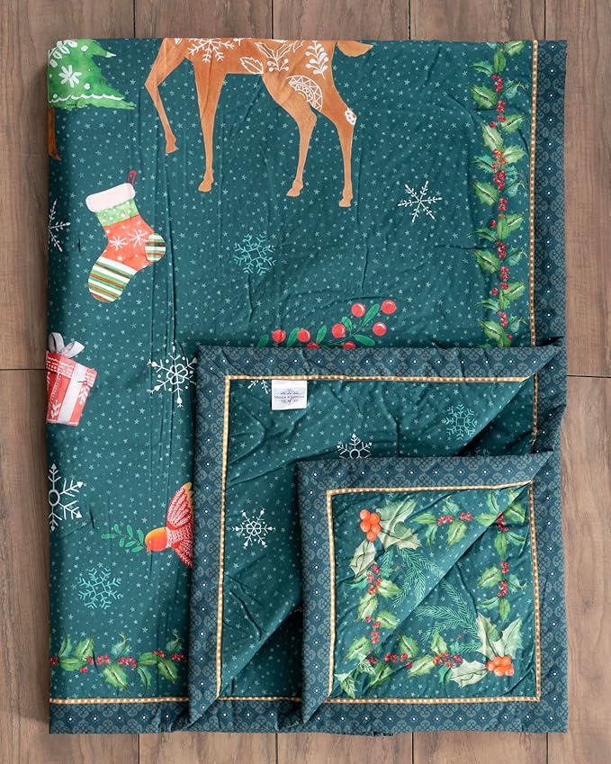 Maison d' Hermine Throw Blanket for Couch Lightweight Soft Warm Breathable Cotton Throw Blankets for Bed Girls Boys Women Men Gifts Sofa Travel Living Room Chair Bedding (50"x60", Hygge Christmas)