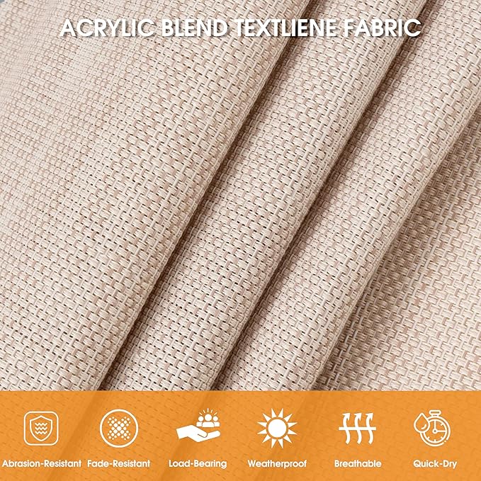 Lazy Daze Hammocks 11 FT Double Outside Hammock Quick Dry Olefin Fabric Hammock with Spreader Bar & Side Pocket for Outdoor Poolside Backyard 450 lbs Capacity, Beige