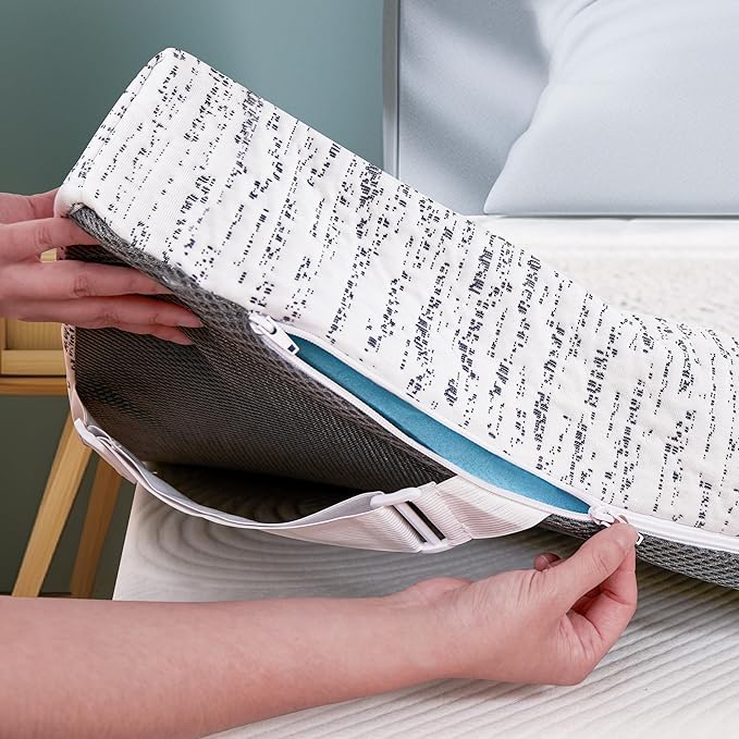 Subrtex Cooling Mattress Topper Cover Queen Size 2 Inch (Only Cover) Mattress Topper Protector Bedding Removable Mattress Encasement with Zipper Closure