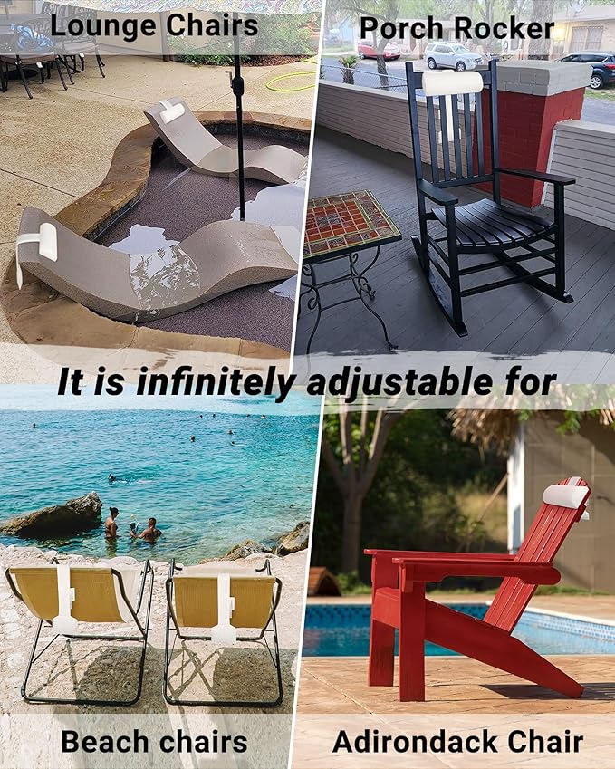 Headrest Pillow for Chaise Lounge Outdoor Pool Cushion Weighted Head Pillows Sunbathing Swimming Furniture