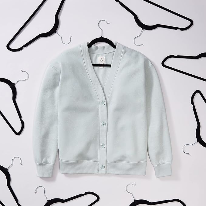 Amazon Basics Slim Velvet, Non-Slip Suit Clothes Hangers, Pack of 100, Black