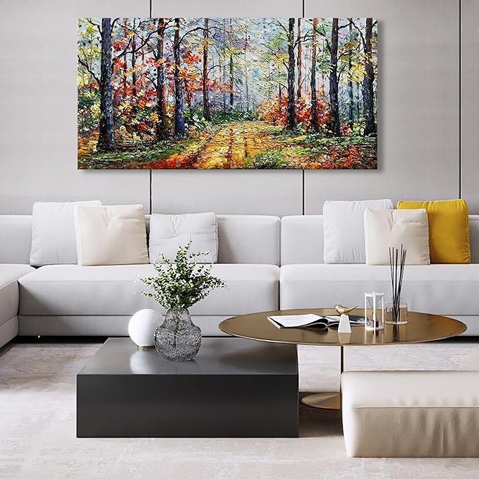 Art Forest Landscape Oil Painting Modern Abstract Art Wall Decoration 30x60 inches