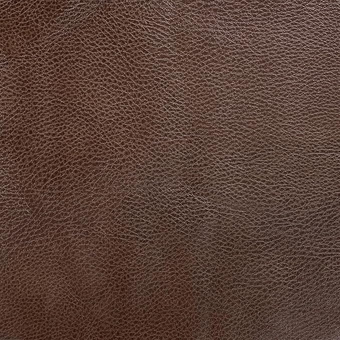 HomePop Home Decor | Button Round Storage Ottoman | Ottoman with Storage for Living Room & Bedroom, Brown Faux Leather