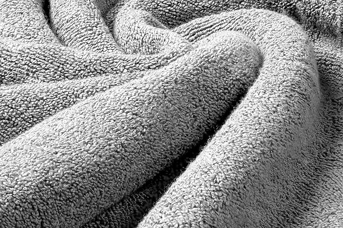 White Classic Resort Collection Soft Bath Towel Set | Luxury Hotel Plush & Absorbent Cotton | 2 Bath Towels, 2 Hand Towels and 4 Washcloths [8 Piece, Smoke Grey]