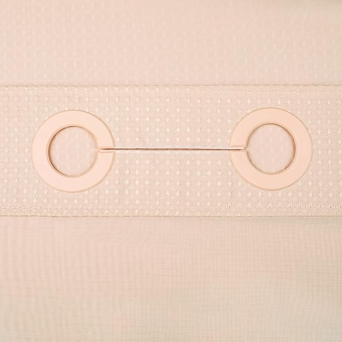 River Dream Heavyweight No Hooks Required Dotted Waffle Weave Shower Curtain with Snap in Liner - 71W x 74H,Hotel Grade,Spa Like Bath Curtain,Pink