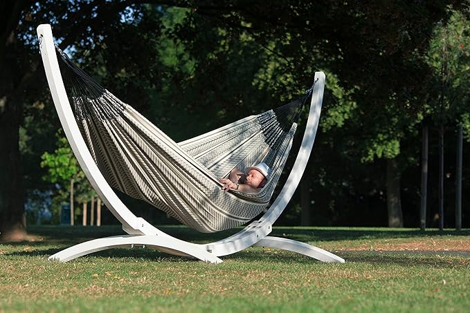 Flora Classic Organic Cotton Hammock - Indoor Outdoor Hammock, Patio Bed Tree Portable Hammock, 2 Person Double Hammock - King, Zebra