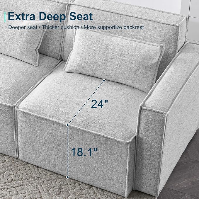 ELUCHANG Oversized Accent Chair,Modern Boucle Sofa Chair with Strong Wood Frame,High Supportive & Soft Sponges,Comfy Upholstered Armchair Reading Chairs for Apartment Small Spaces,Light Grey