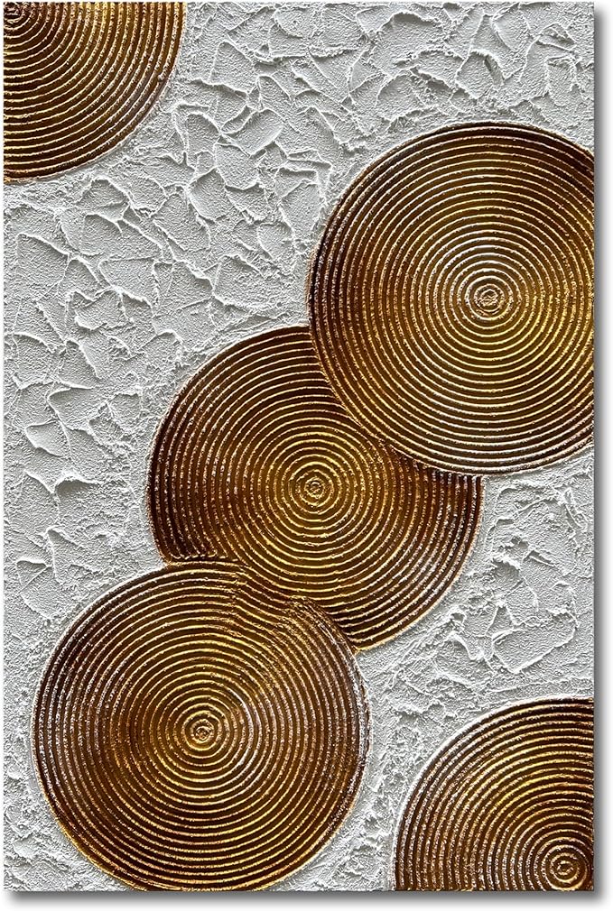 Art 45x30 inch Hand-Painted White and Tan Texture Oil Painting Large Modern Abstract Canvas Art Home Wall Decoration