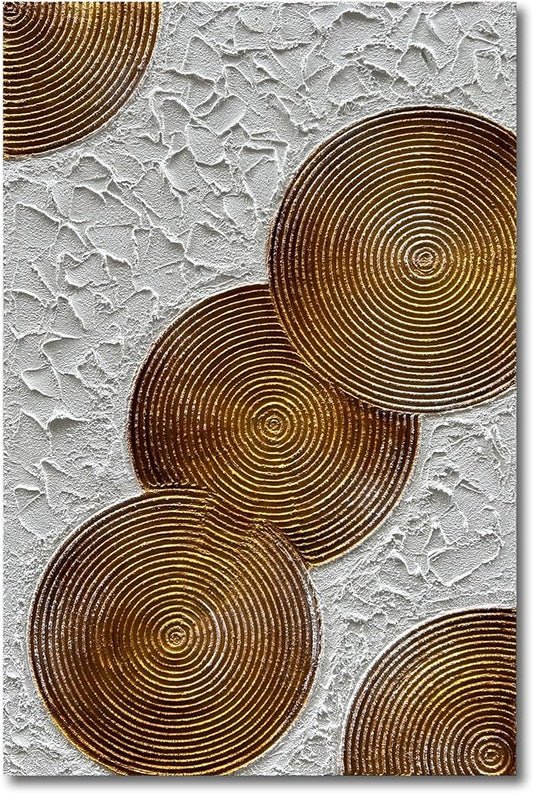 Art 45x30 inch Hand-Painted White and Tan Texture Oil Painting Large Modern Abstract Canvas Art Home Wall Decoration