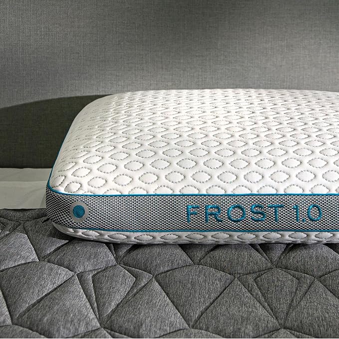 Bedgear Frost Performance Pillow - Size 1.0 - Cooling Bed Pillow for Hot Sleepers - Medium Firmness Pillow for All Sleep Positions, Hypoallergenic, Washable & Removable Cover - 20" W x 26" L x 5.25"H