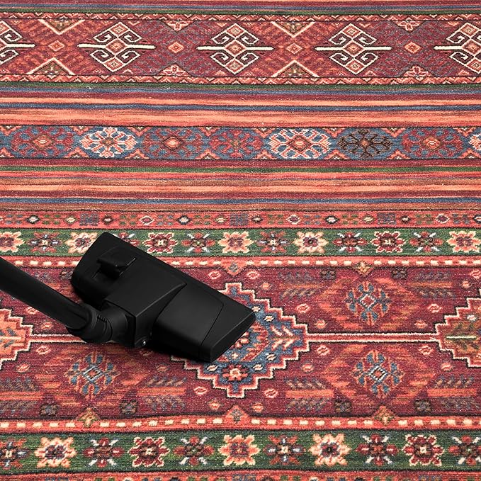 Keen Home Design 2x12 Rug - Machine Washable Runner Rug with Non-Slip Backing, Ideal for Hallway, Entryway, Kitchen, Laundry Room - Vintage, Easy Clean, Durable, Low Pile - (2'6" x 12')