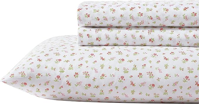 Laura Ashley Kids - Twin XL Sheet Set, Soft & Wrinkle-Resistant Toddler Bedding Set, Fun & Whimsical Bedroom Decor, Ideal Girl Room Essentials, Bed Sheets with Matching Pillowcase (Mae Pink)