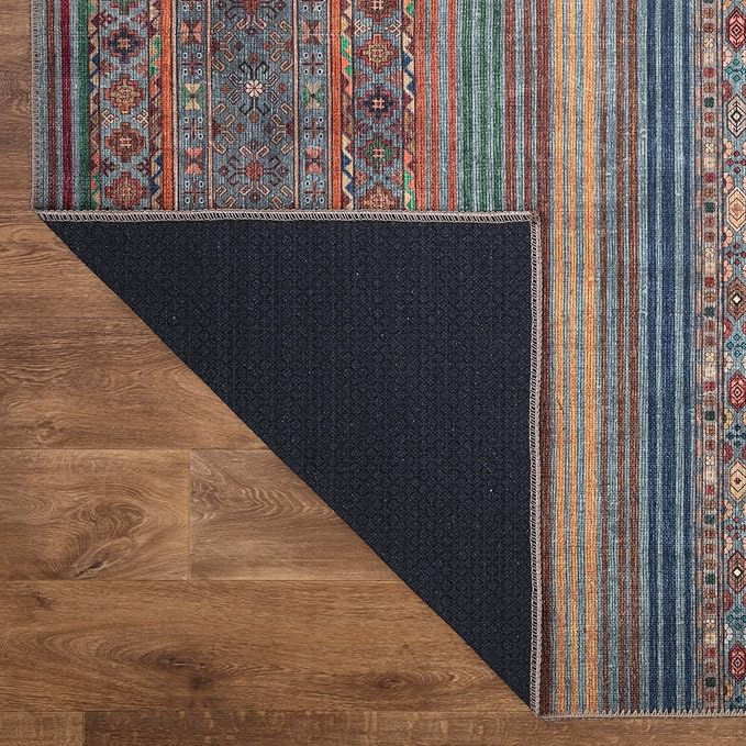 Keen Home Design 9x12 Rug - Machine Washable Area Rug with Non-Slip Backing, Ideal for Living Room, Dining Room, Bedroom - Vintage, Easy Clean, Durable, Low Pile Rug - (9' x 12')