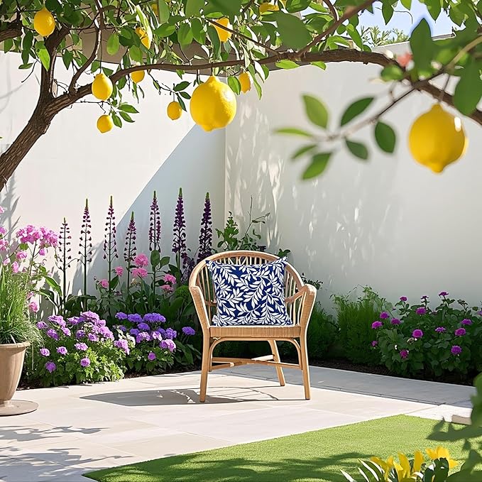 Outdoor Pillows, Pack of 2 Waterproof Decorative Throw Pillows with Inserts, 18”x18” Square Pillows for Bed, Couch, Sofa and Patio Furniture