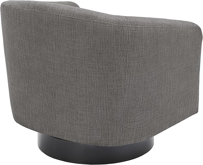UIXE 360° Swivel Barrel Accent Chair Armchair, Round Club Arm Chair in Fabric for Lving Room, Modern Upholstered Small Bedroom Single Sofa Seat - Gray, Set of 4