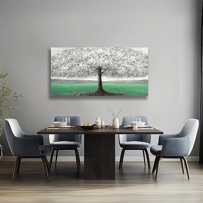 Belmrxne Tree of Life Wall Decor Black and White Wall Decor Abstract Scenic Canvas Painting Aesthetic Artwork for Living Room Bedroom Dining Room Office Home Decor 24x48 Inch