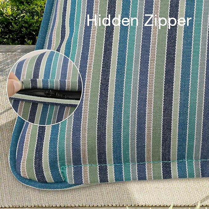 Sunbrella Decorative Outdoor Water Repellent Throw Pillows with Inserts, Set of 4, 20" x12" Pillows for Patio, Backyard, Bed, Couch, and Patio Furniture, Swell Turquoise