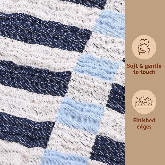 Folkulture Throw Blanket for Couch 50" x 60", 100% Recycled Cotton Couch Blanket and Throws for Chair, Boho Throws Blankets for Bed or Bed Throws for Sofa, Lightweight Throws