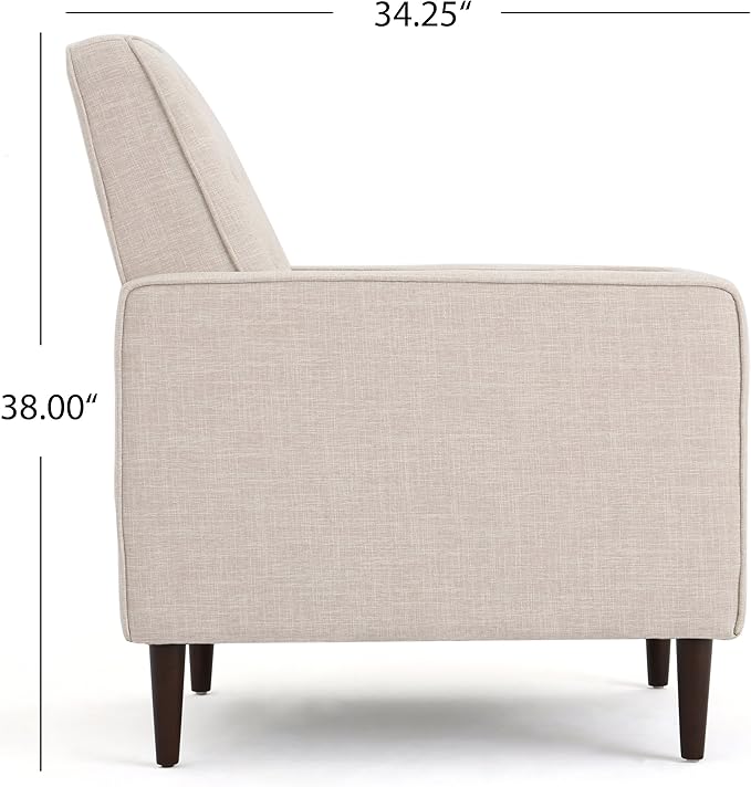 GDFStudio Marston Mid Century Modern Fabric Recliner (Set of 2) (Cream)