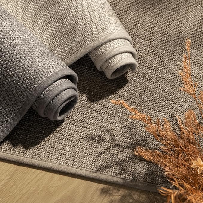 chakme Bathroom Rugs Mat 47x25, Ultra Thin Non Slip Bath Mat Large Quick Dry Absorbent Bath Mat for Bathroom Floor, (Light Beige, 47"x25")