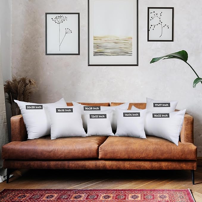 Utopia Bedding Throw Pillows (Set of 4, White), 16 x 16 Inches Pillows for Sofa, Bed and Couch Decorative Stuffer Pillow