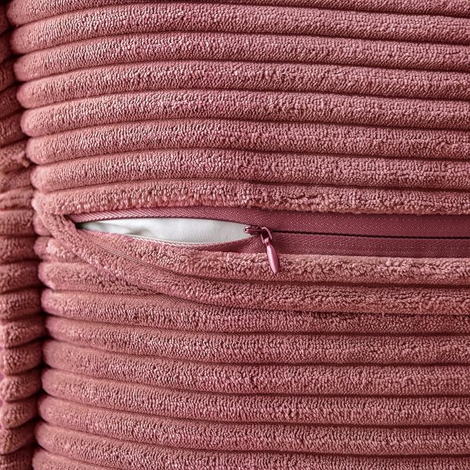 MIULEE Decorative Lumbar Throw Pillow Covers for Couch Bed Livingroom 12x20 Inch Set of 2 Cranberry Red Boho Accent Throw Pllows Broadside Striped Patchwork Soft Corduroy Pillowcases