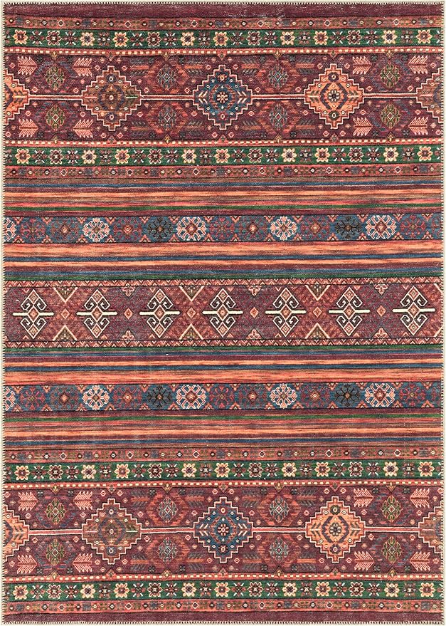 Keen Home Design 3x5 Rug - Machine Washable Entry Rug with Non-Slip Backing, Ideal for Enteryway, Kitchen, Bathroom, Laundry Room - Vintage, Easy Clean, Durable, Low Pile Rug - (3' x 5')