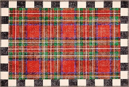 MACKENZIE-CHILDS Royal Stewart Tartan Red 2' x 3' Washable Rug