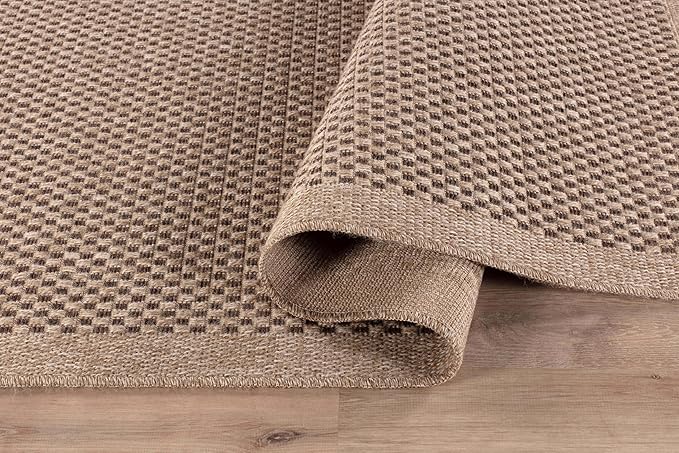 CAMILSON Easy Jute Rug 8x10, Indoor Outdoor Natural Color Fiber Area Rugs for Living Room Patio and Kitchen Rug, Sisal Boho Woven Design, Easy-Cleaning, Washable Outside Carpet Alfombras (8 x 10)