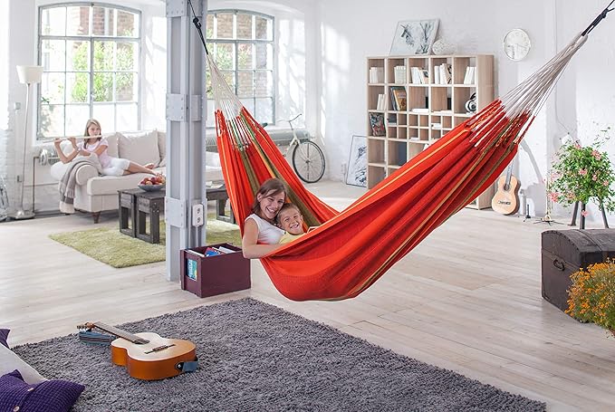 LA SIESTA Flora Chilli - Organic Cotton Family Classic Hammock Size King