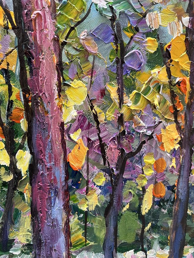 Art 40x28 inch Hand-Painted Abstract Forest Landscape Oil Painting Modern Art Wall Decoration