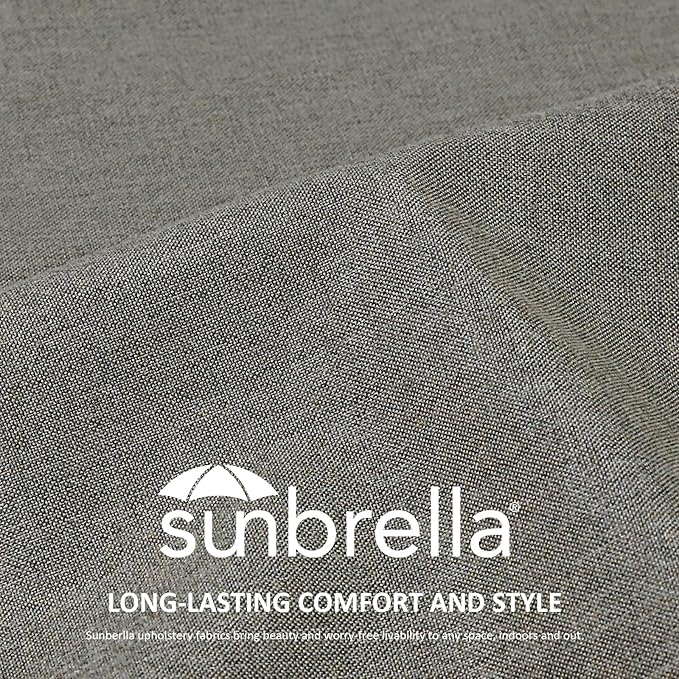 Outdoor Sunbrella Decorative Throw Pillow Covers Only, Pack of 4, 17"x17" & 20"x12" Water Repellent Replacement Lumbar Pillow Case for Patio, Couch, Sofa and Patio Furniture, Cast Shale