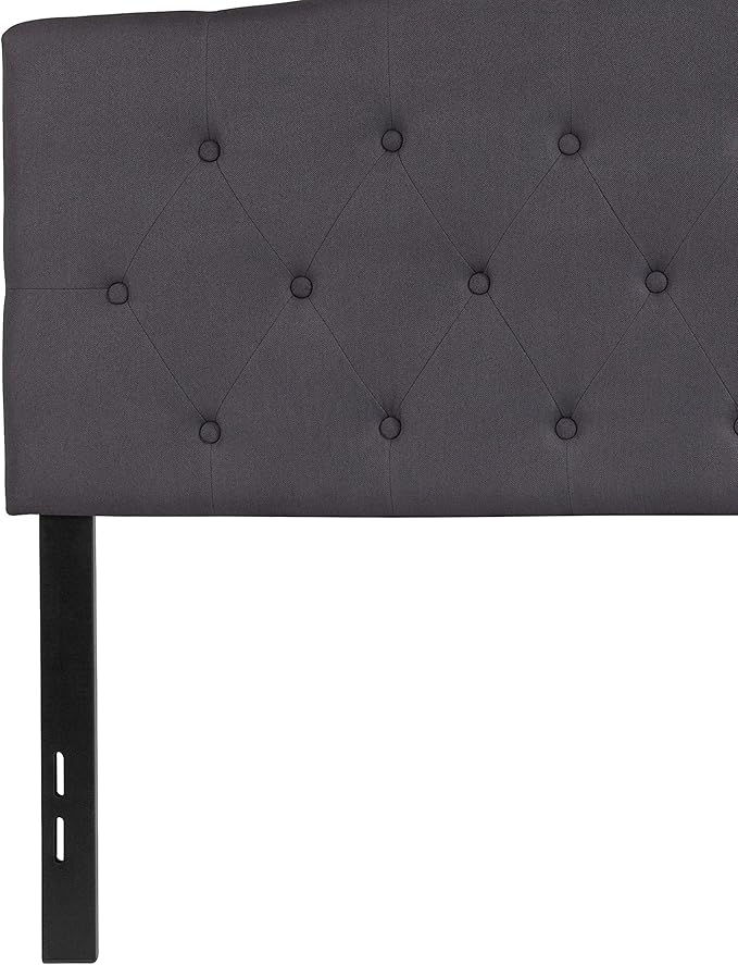 Flash Furniture Cambridge Tufted Upholstered Full Size Headboard in Dark Gray Fabric