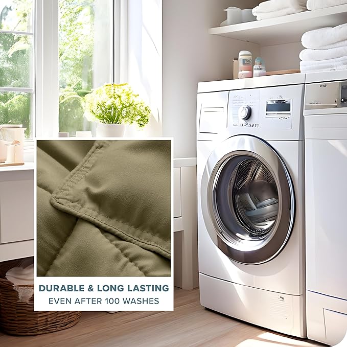 Bare Home Comforter Set - Oversized Queen Size - Ultra-Soft - Goose Down Alternative - Premium 1800 Series - All Season Warmth (Oversized Queen, Olive)