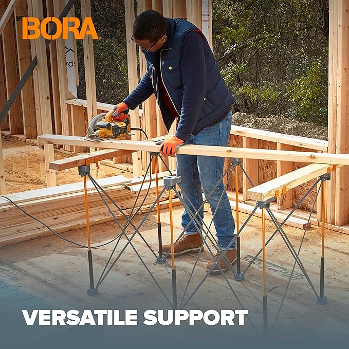 Bora Centipede 2 ft. L x 4 ft. W x 2.5 ft. H Folding Work Table Steel 1500 lb. capacity Gray/Yellow