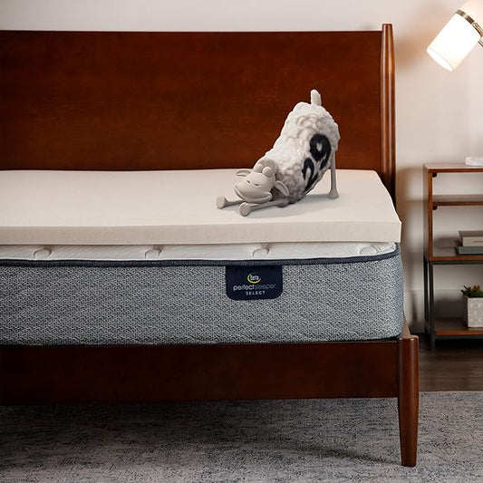 Serta CopperGel Cooling, Pressure-Relieving Memory Foam Mattress Topper, 2 Inch, Twin
